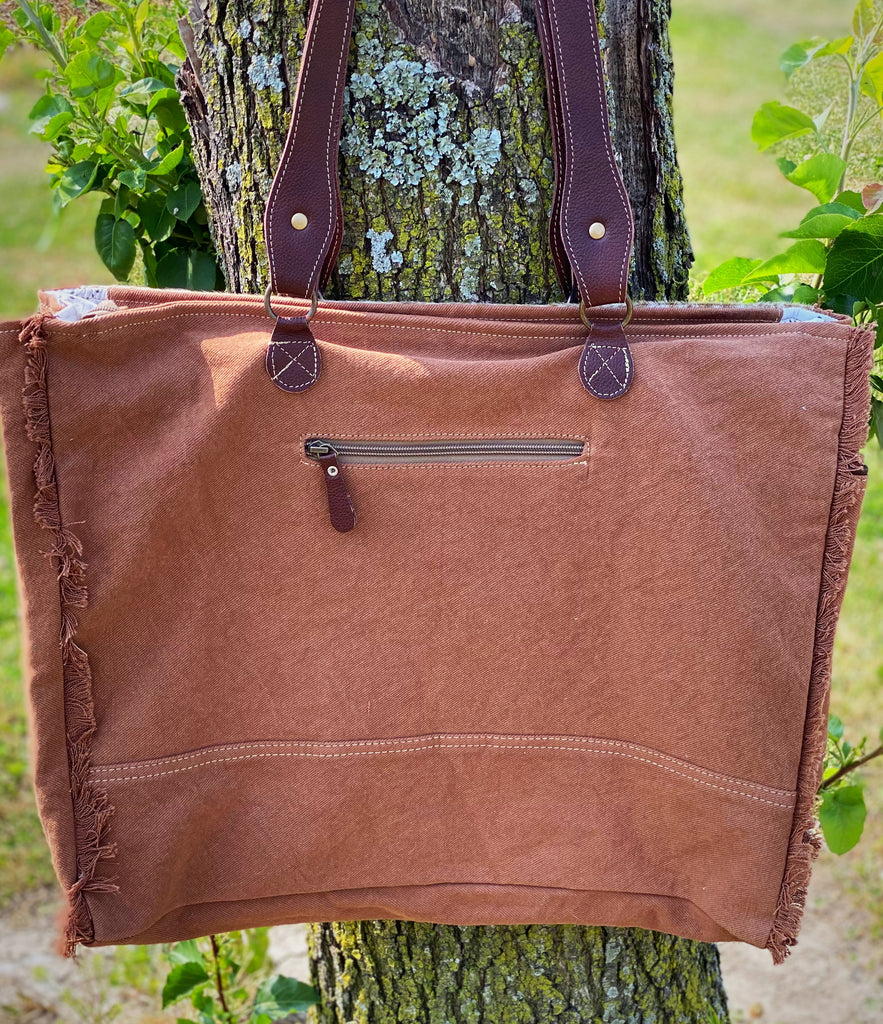 Juniper Canvas and Hair on Hide Bag