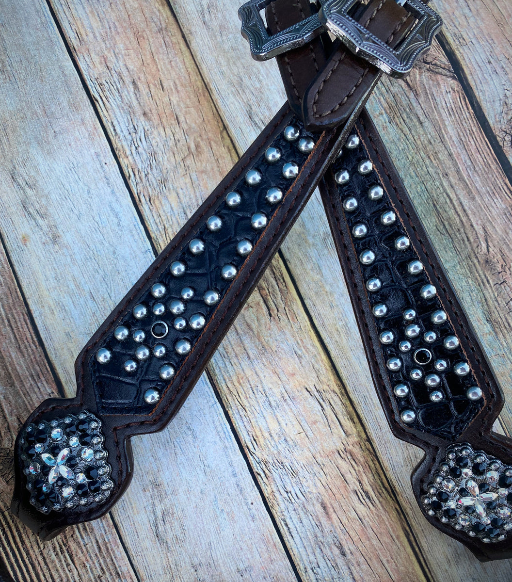 Black Bling Gator Bronc Halter – Twisted T Tack