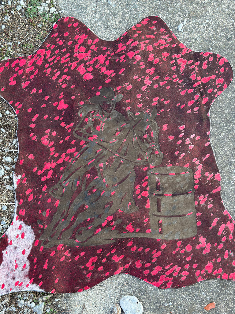 Red Acid Washed Barrel Racer Hide