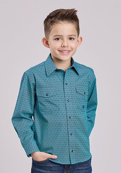 Roper Boy's Aztec Diamond Shirt