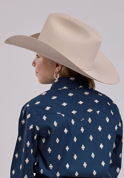 Roper Girl's Navy Aztec Shirt