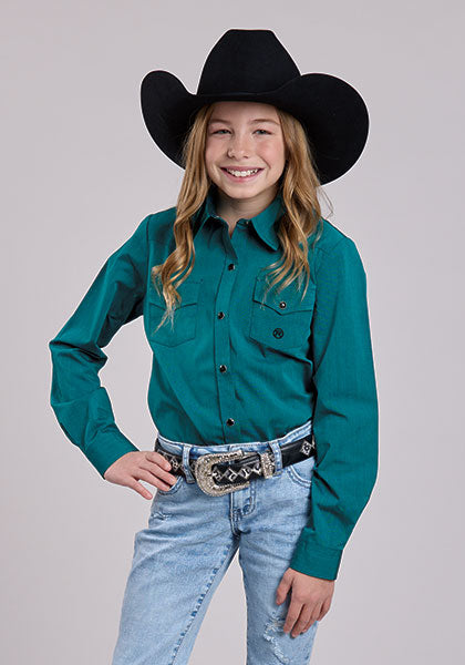 Roper Girl's Blue Jay Shirt