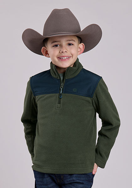 Roper Boy's Olive Pull Over