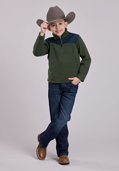 Roper Boy's Olive Pull Over