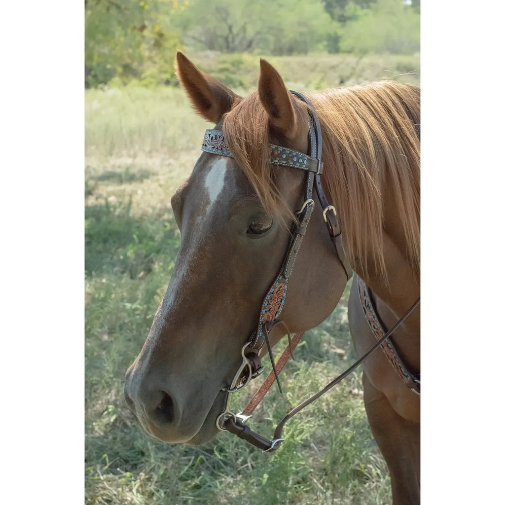 Bronco Blue Texas Flower Tack Set