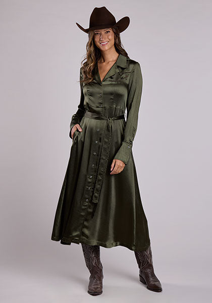 Stetson Women's Olive Satin Dress