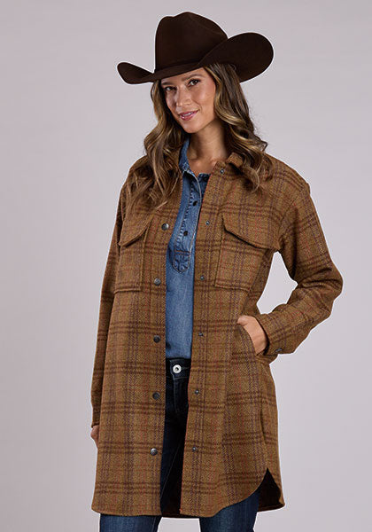 Stetson Ladies Brown Plaid Jacket