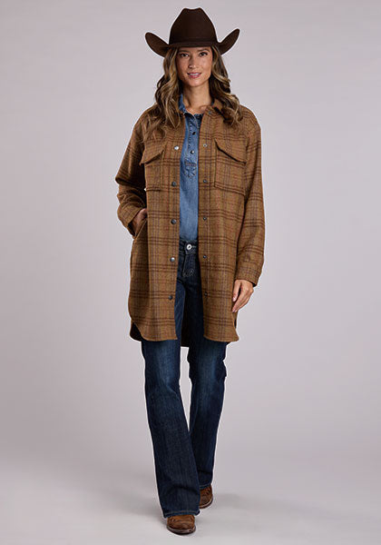 Stetson Ladies Brown Plaid Jacket