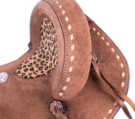 10 Inch Cheetah Seat Barrel Saddle