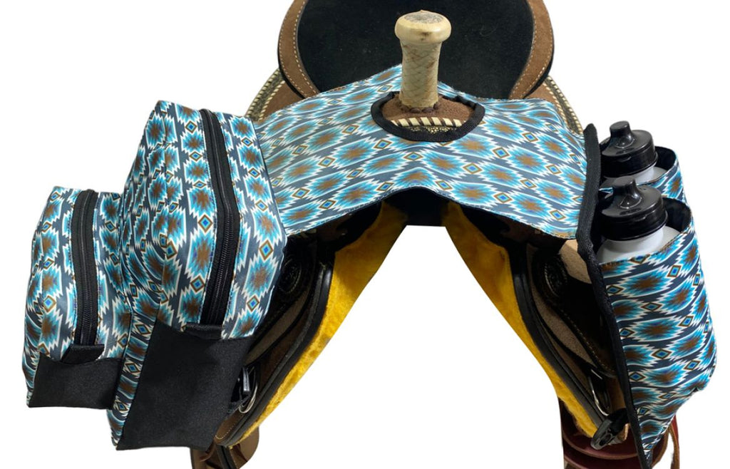Blue Aztec Horn Bags
