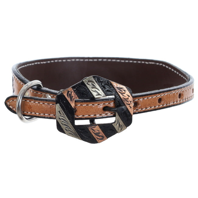 Paisley Leather Dog Collar