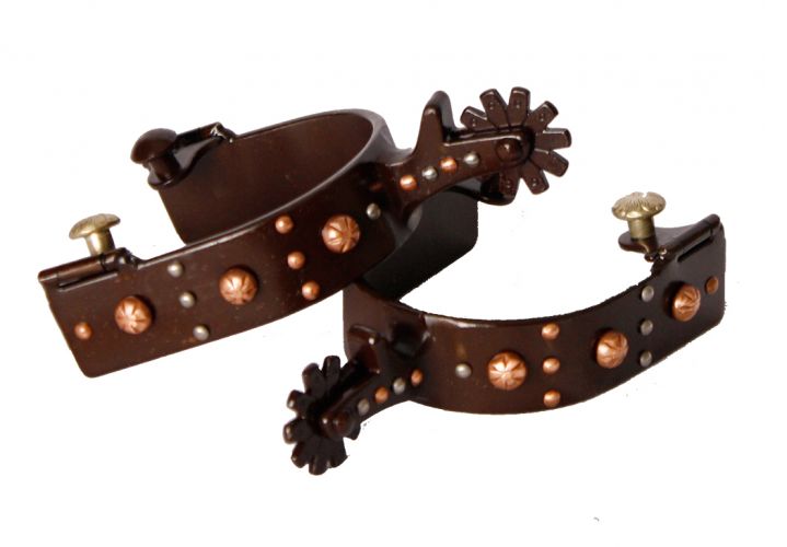 Brown Steel with Studs Spurs