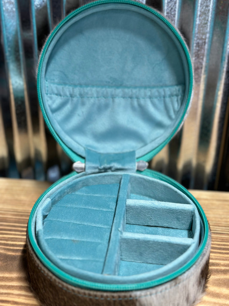 Hair on Hide Turquoise Jewelry Box