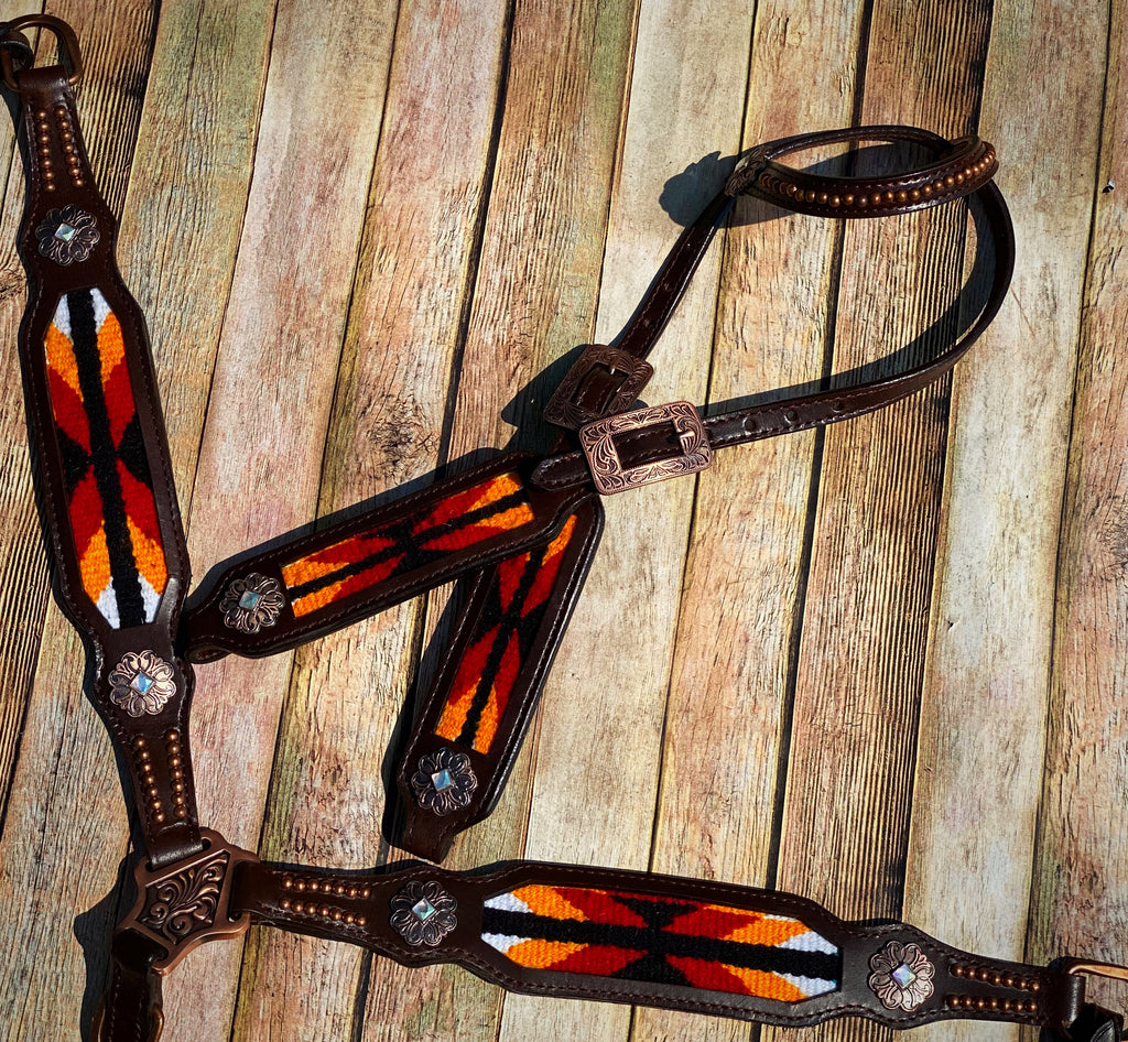 Orange Pendleton Tack Set