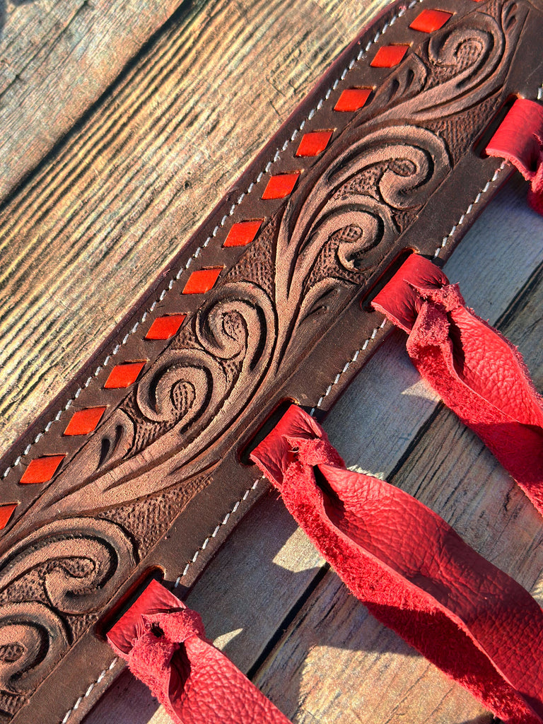 Red Buckstitch Cob Size Tack Set