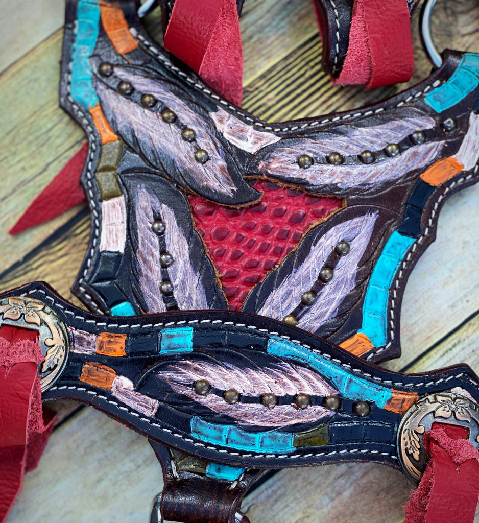 Crimson Feather Tack Set