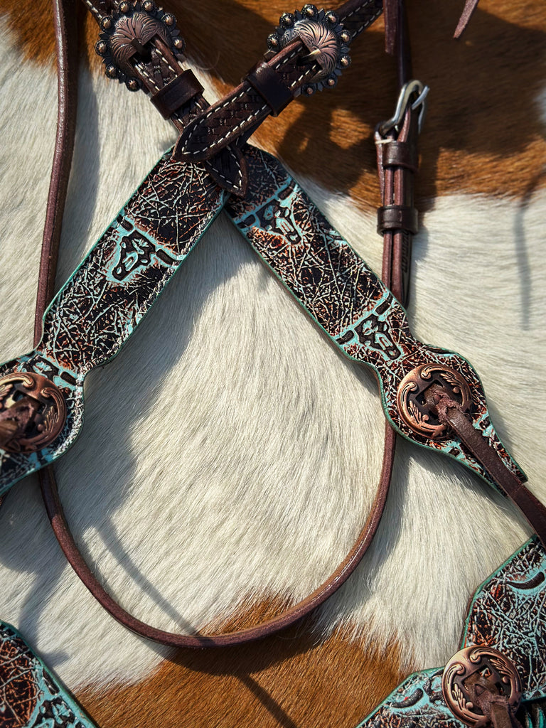 Weathered Steer Fringe Tack Set