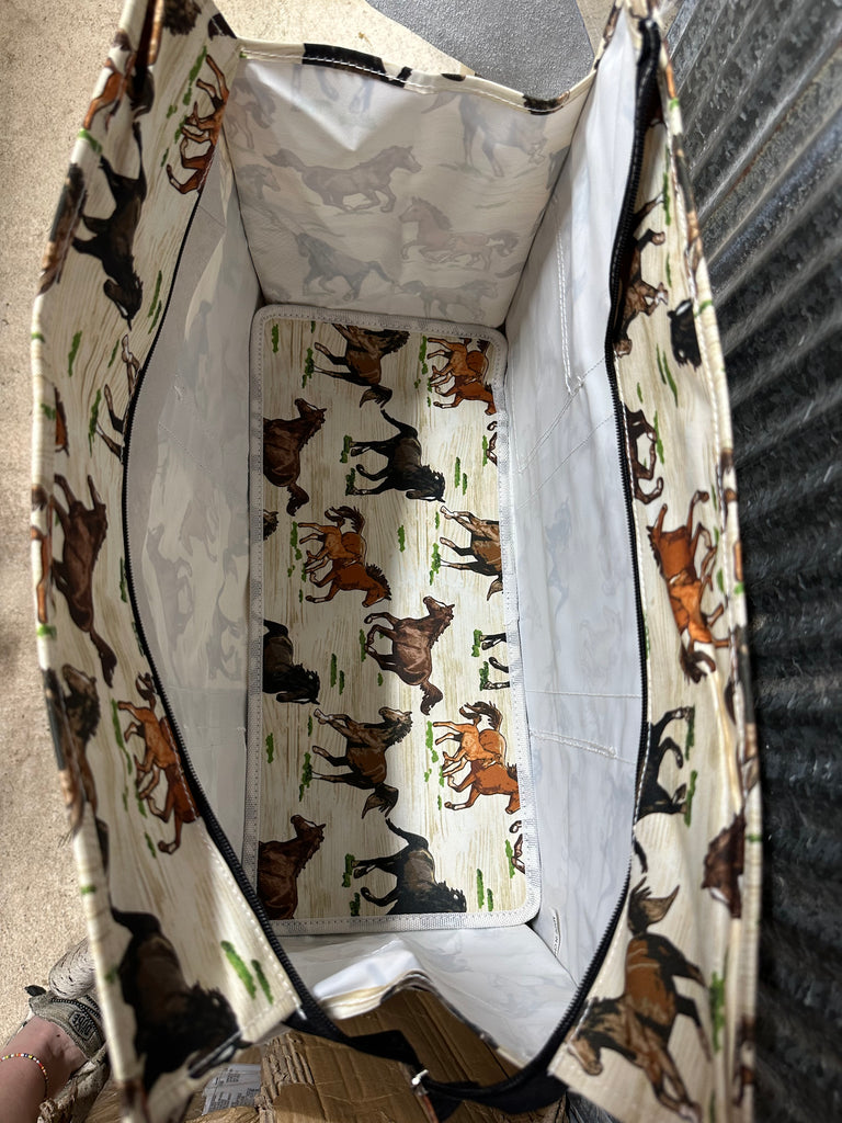 Wild Horses Large Organizer Tote