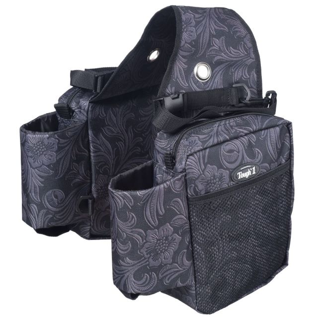 Black Tooled Saddle Bag