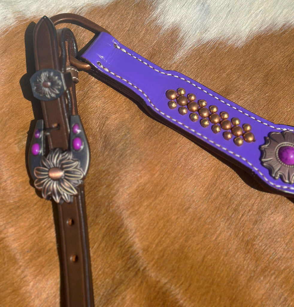 Purple Tooled Tack Set