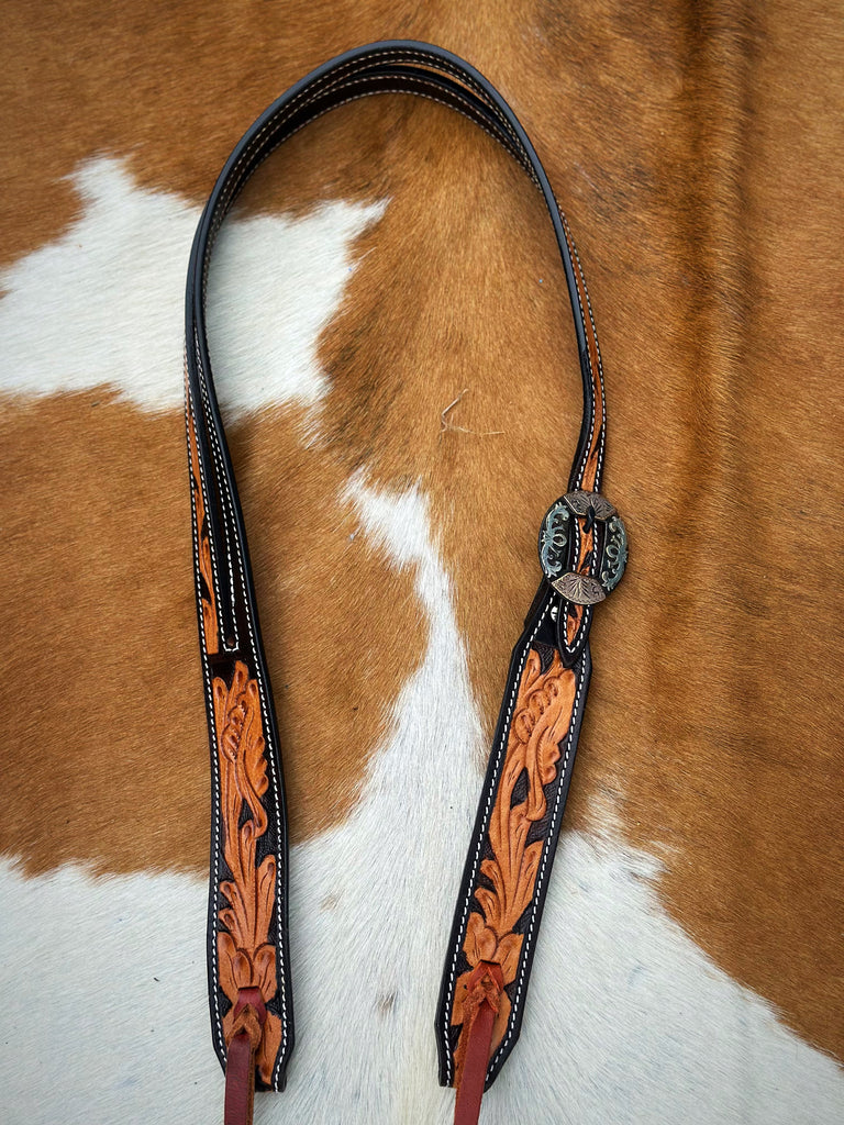Dogwood Tooled Split Ear Headstall
