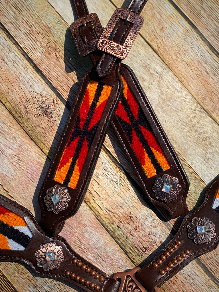 Orange Pendleton Tack Set