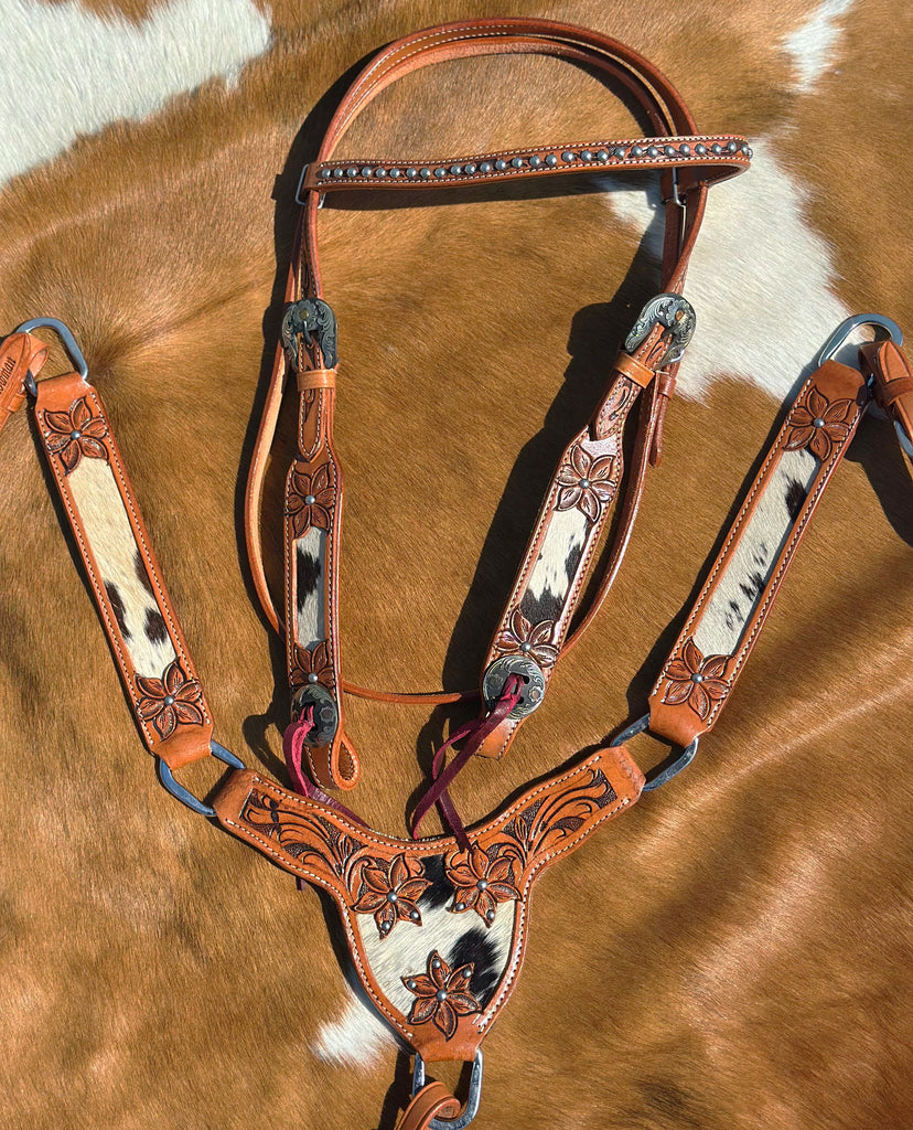 Blossom Hair on Hide Tack Set