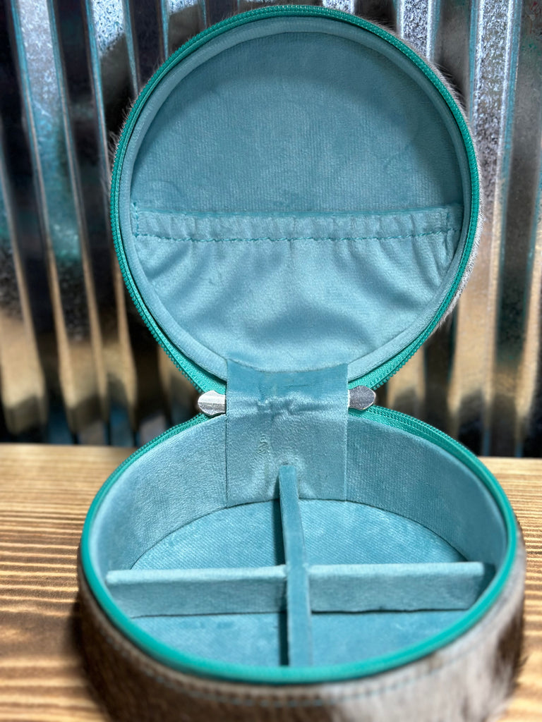 Hair on Hide Turquoise Jewelry Box