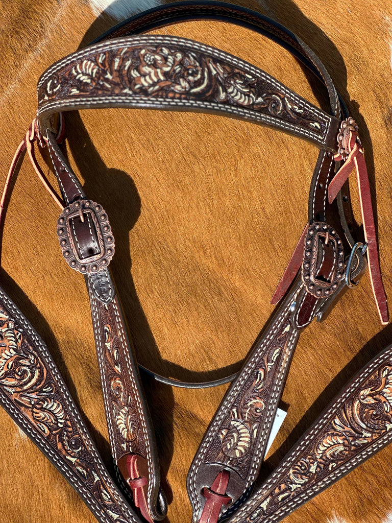 Double J Cream Texas Poppy Headstall