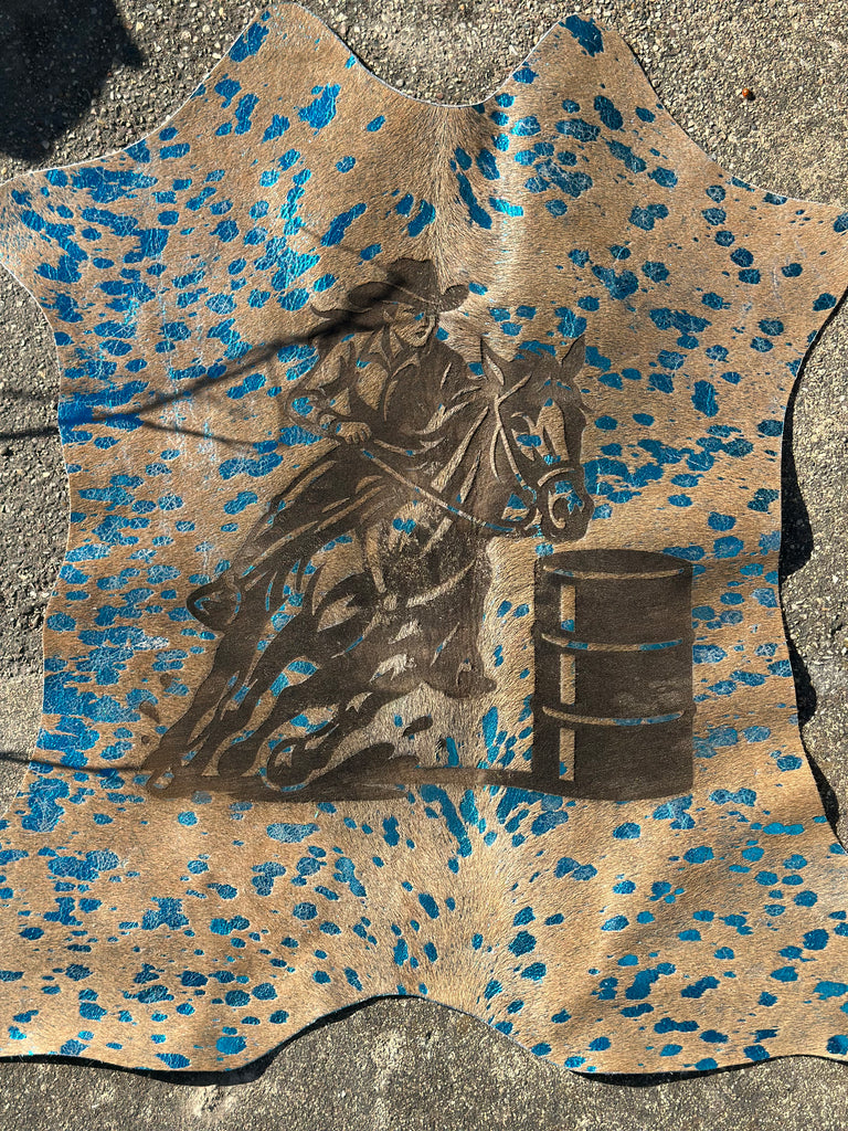 Teal Acid Washed Barrel Racer Hide