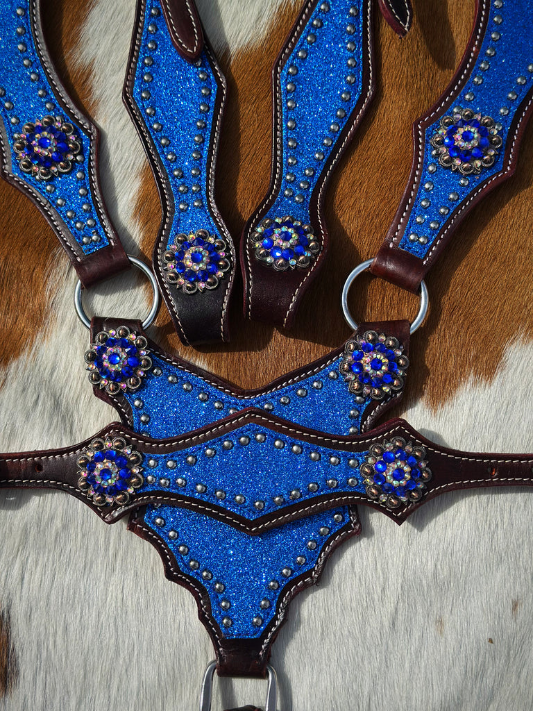Blue Glitter Cob Size  Tack Set