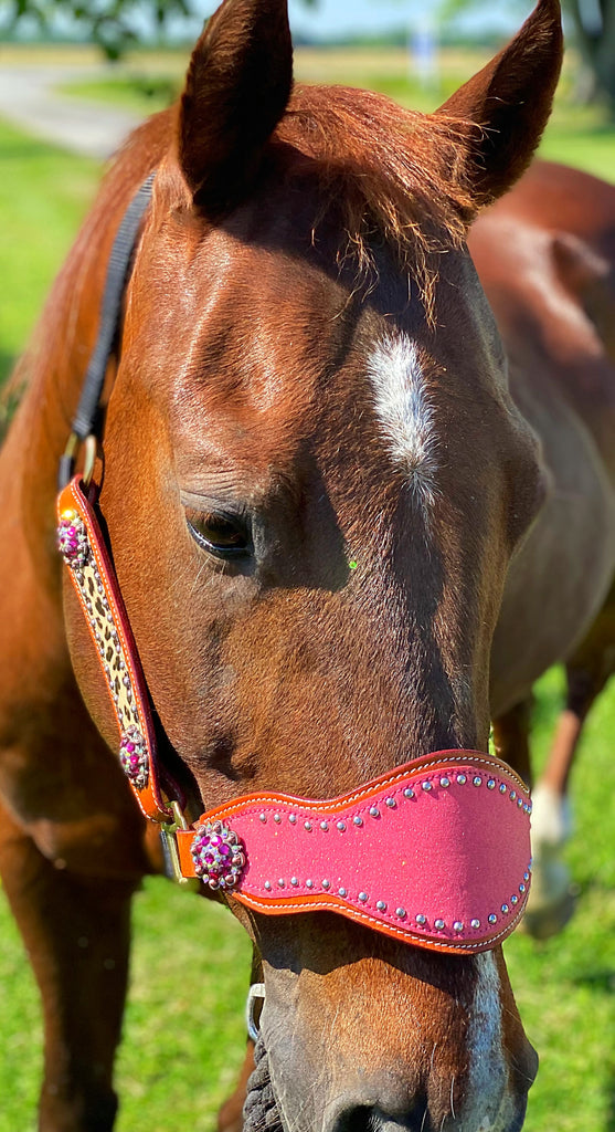 Pink Cheetah Bronc Halter