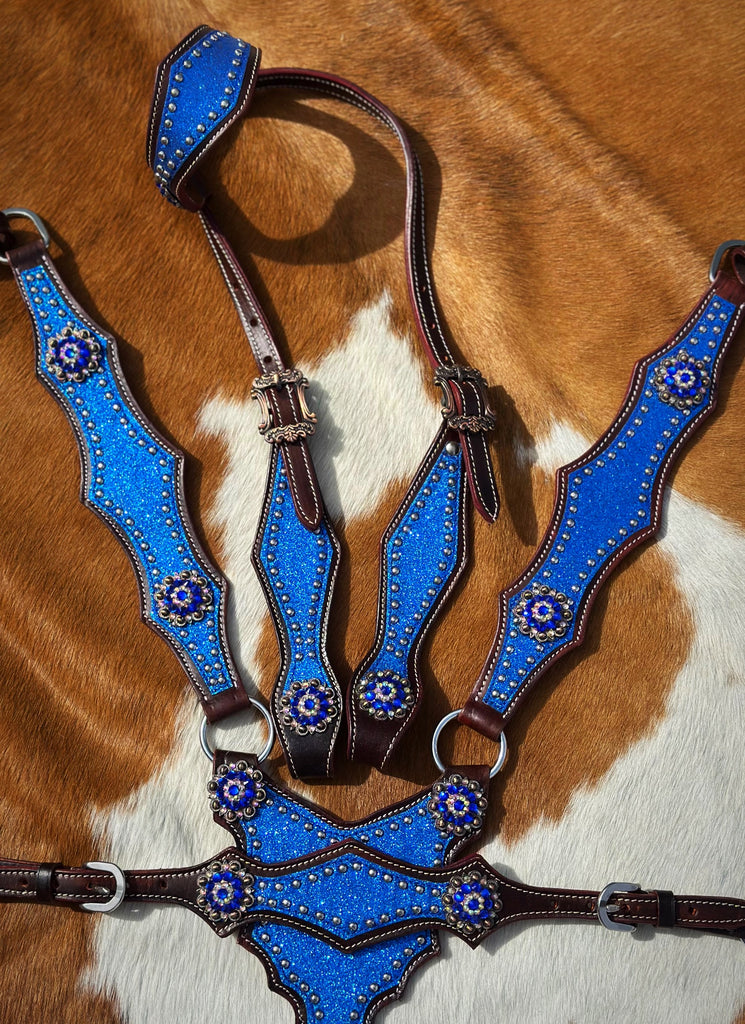 Blue Glitter Cob Size  Tack Set