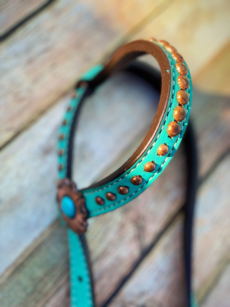 Turquoise Tooled Tack Set