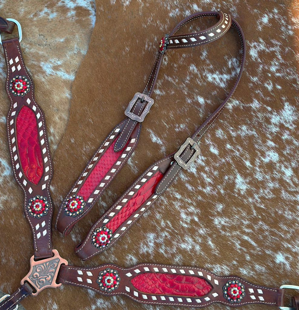 Red Dragon Inlay Cob Size Tack Set