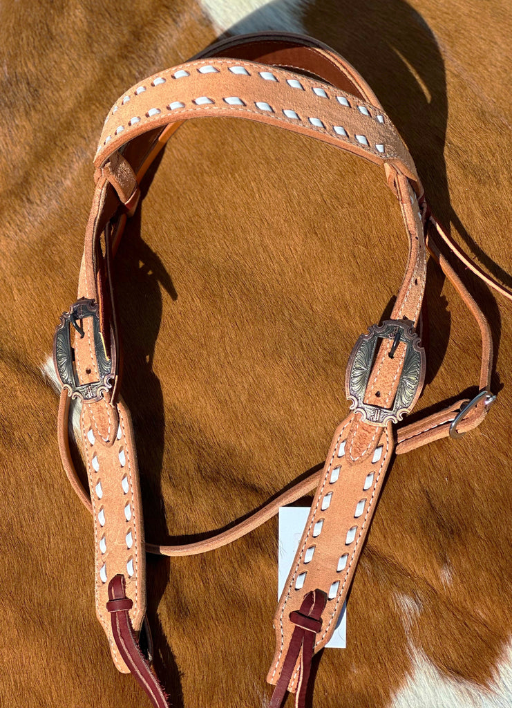 Double J Natural Rough Out Headstall