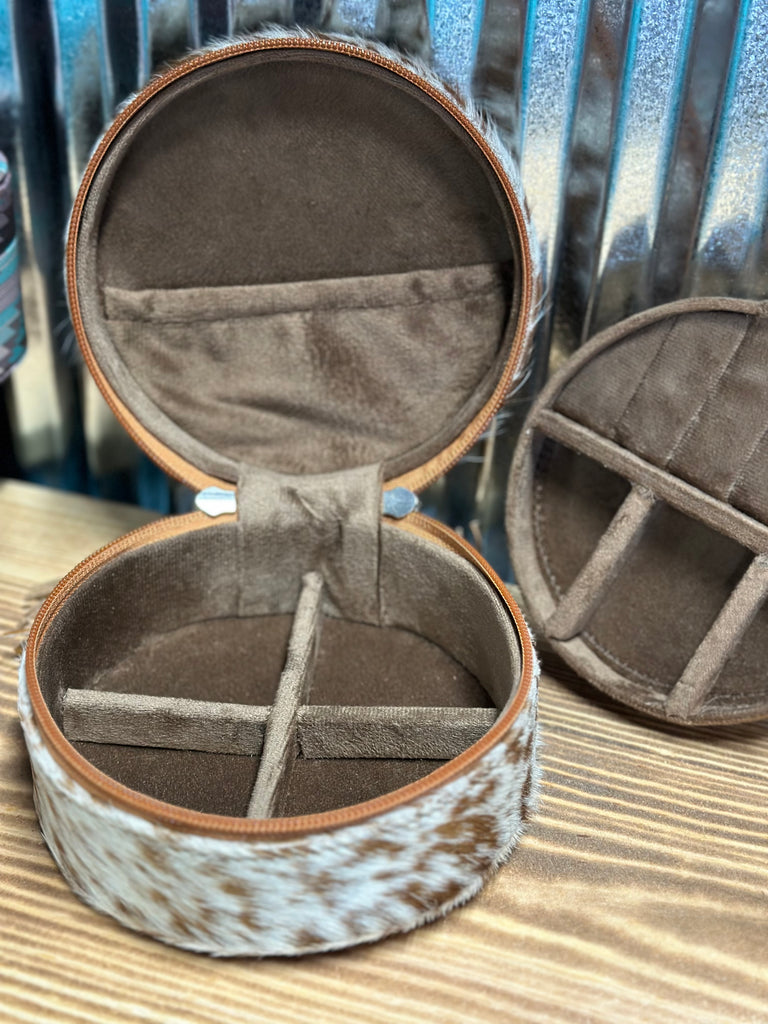 Brown and White Jewelry Box