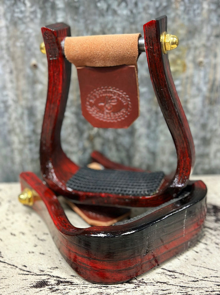 Black and Red Nettles Barrel Racer Stirrups
