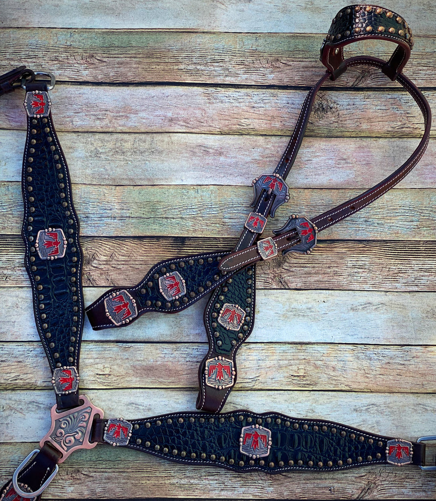 Red Thunderbird Cob Size Tack Set