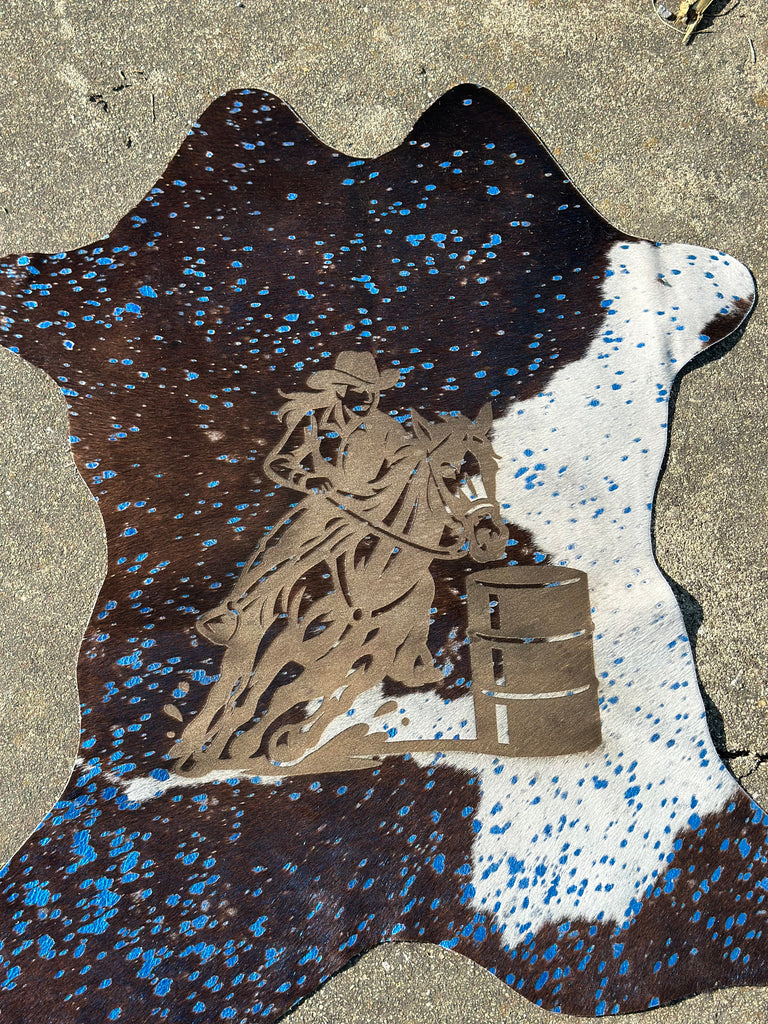 Blue Acid Washed Barrel Racer Hide