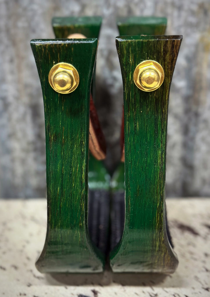 Distressed Green Nettles Barrel Racer Stirrups