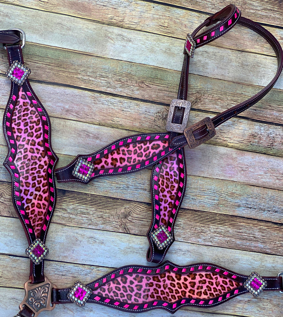 Pink Cheetah Tack Set