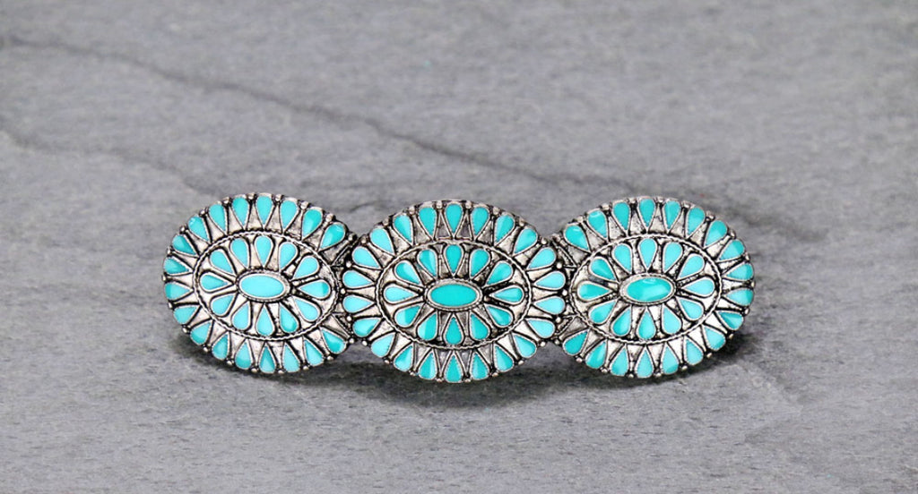 Turquoise Concho Barrette