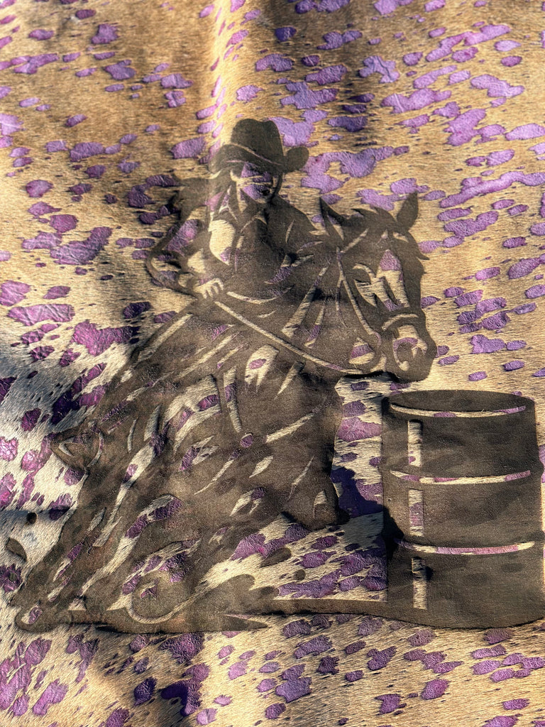 Purple Acid Washed Barrel Racer Hide