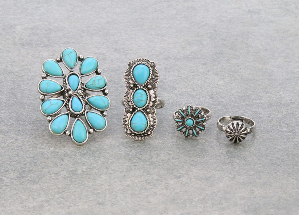 Turquoise Squash Ring Set