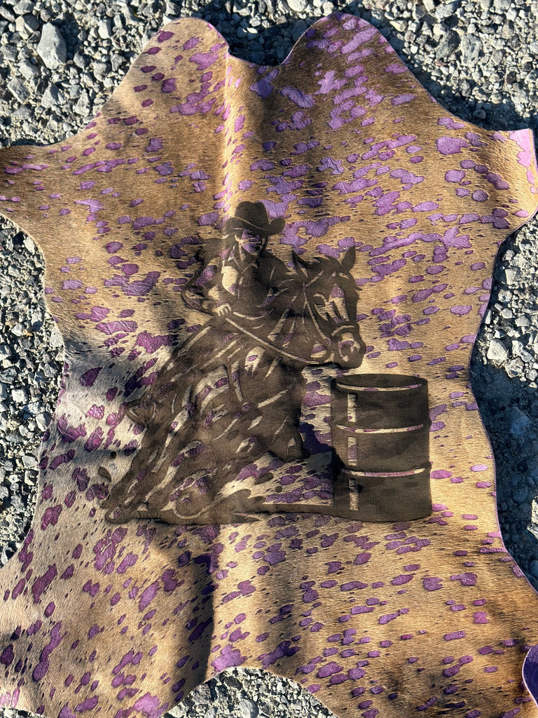 Purple Acid Washed Barrel Racer Hide