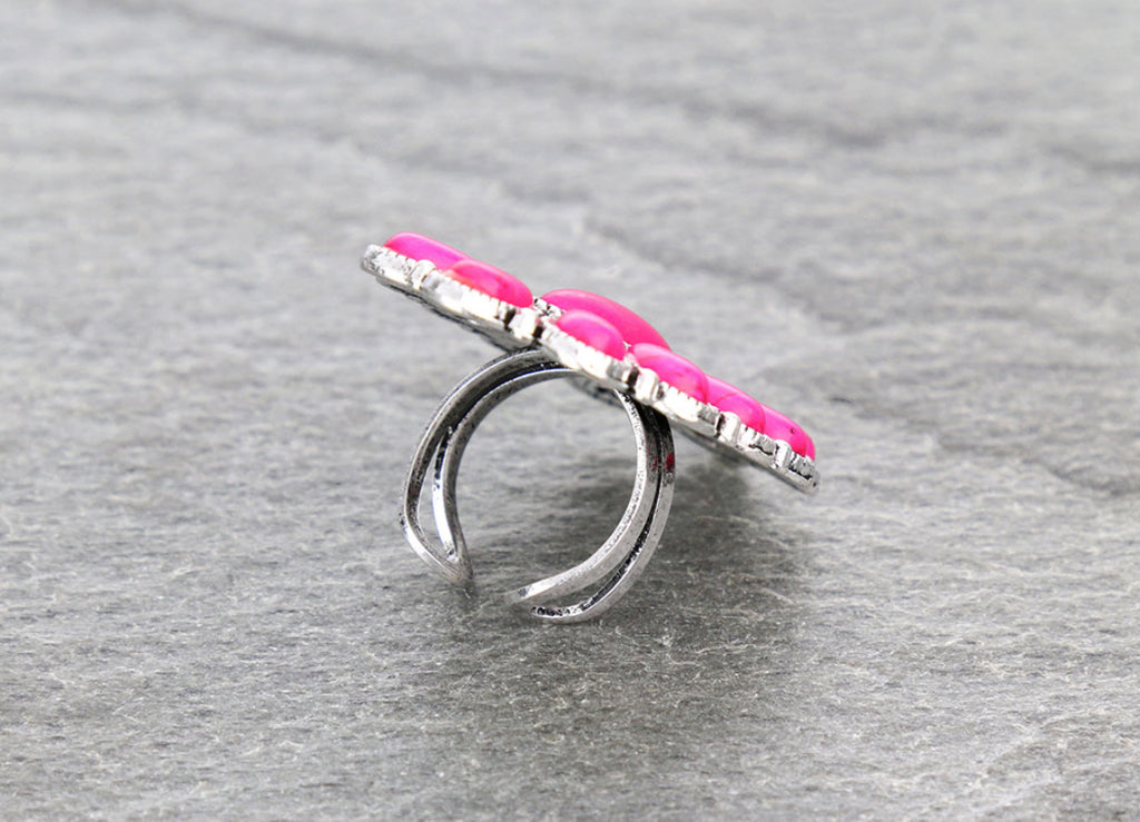 Pink Concho Cuff Ring