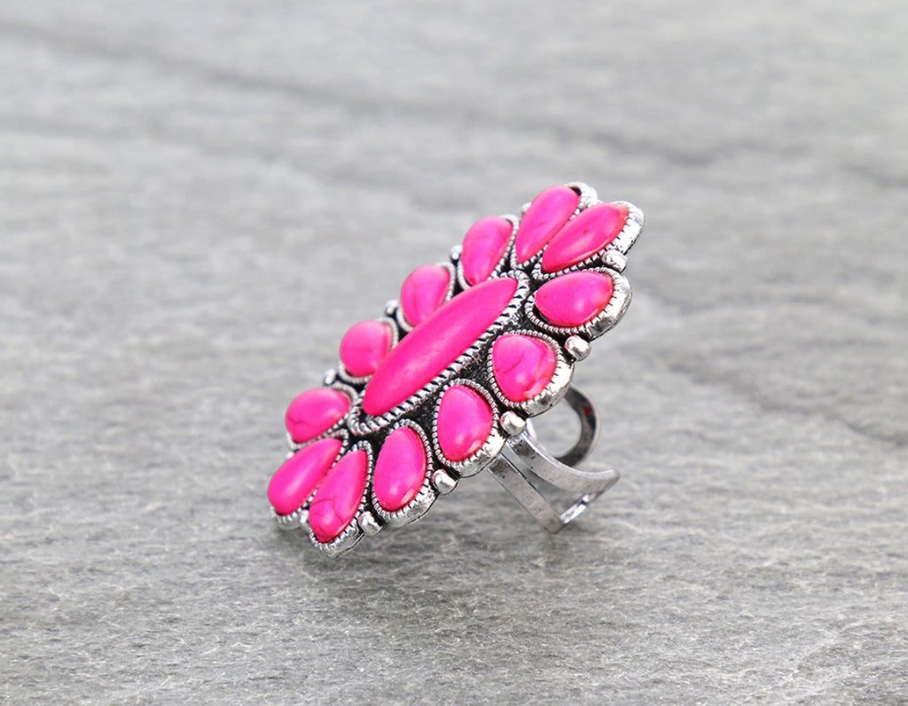 Pink Concho Cuff Ring