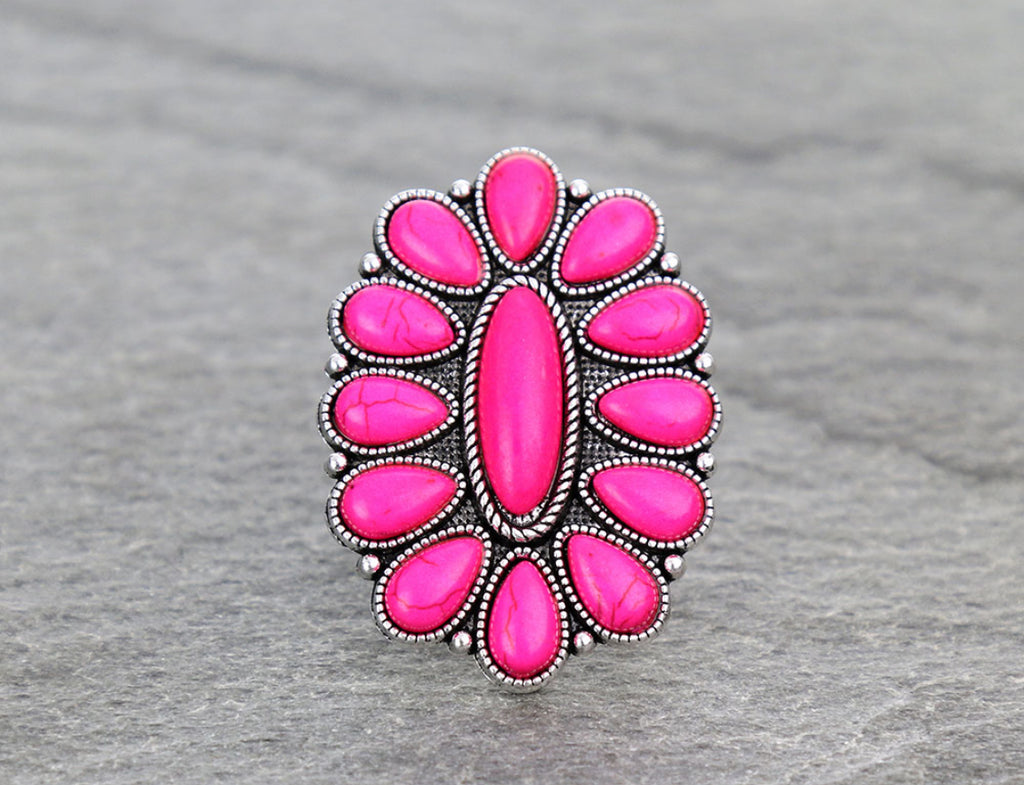 Pink Concho Cuff Ring