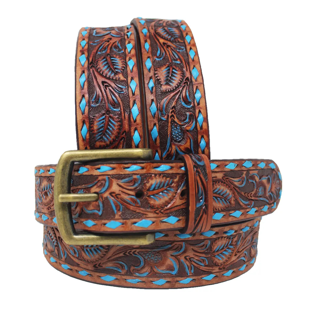 Turquoise Tooled Belt